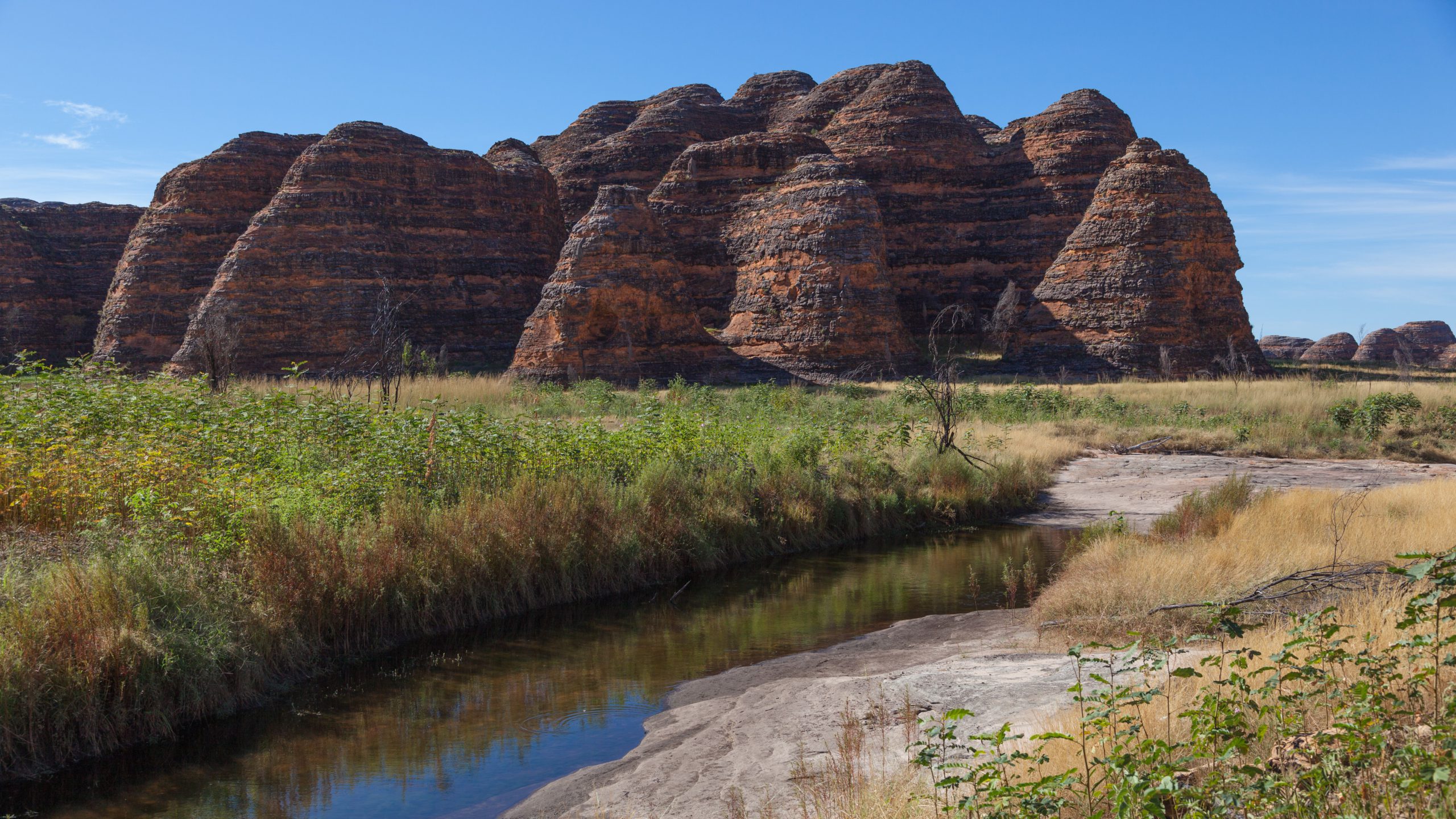 The creek leading from Cathedral Gorge in the Bungle Bungles, Purnululu World Heritage Listed National Park